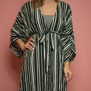 Plunging V Button Dress